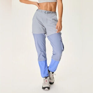 NWT OV Outdoor Voices RecTrek Zip-Off Pants Shorts - XS - blue purple